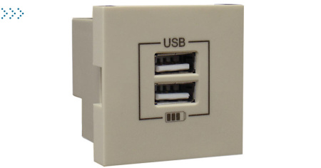 Двойная USB розетка, цвет бежевый